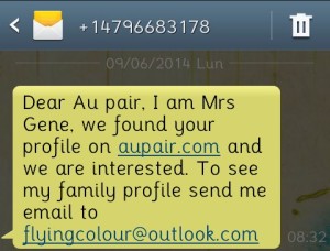 SMS from a scam
