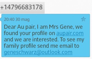 AUPair sms scam